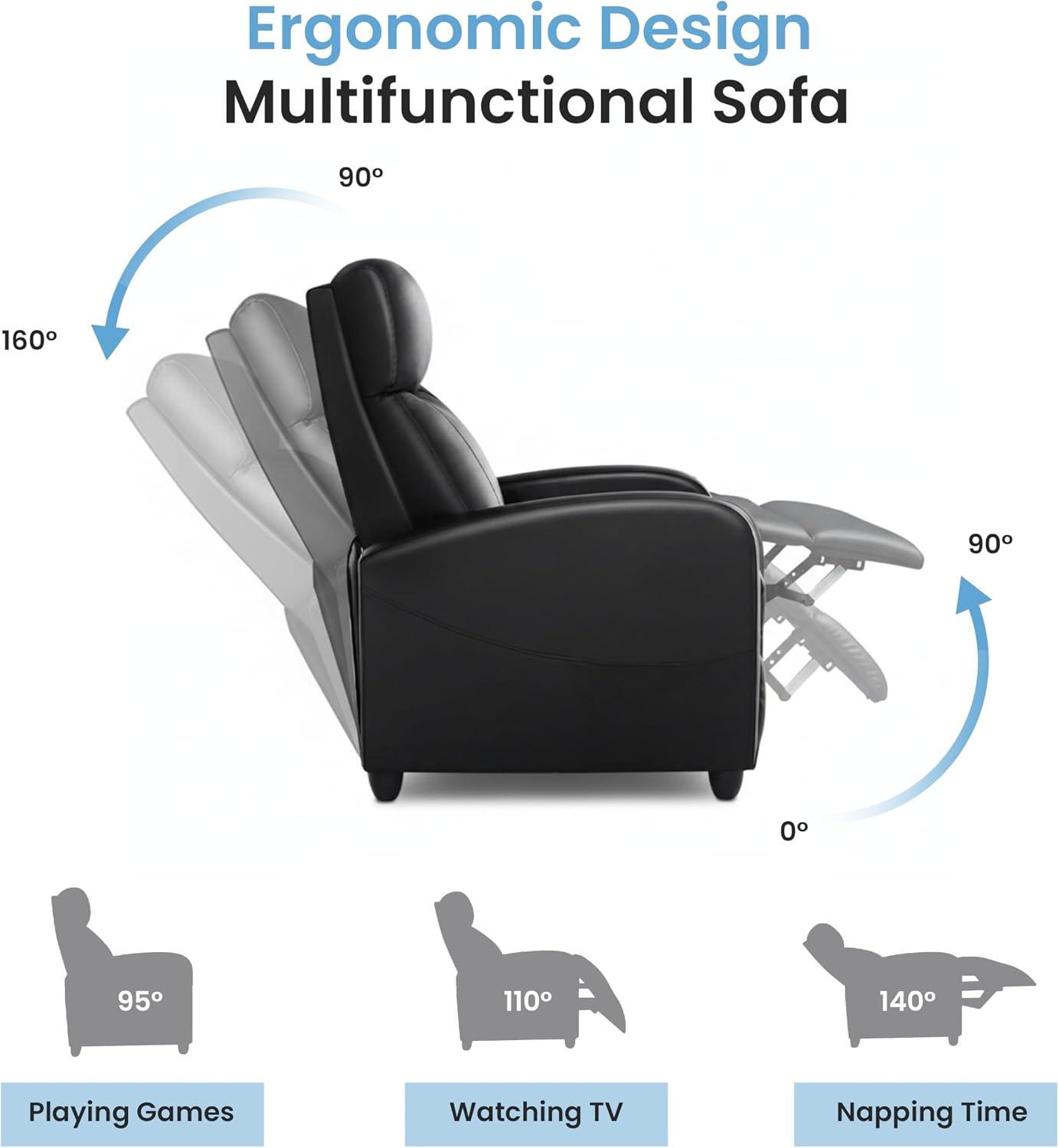 Minimalist Recliner—Adjustable PU Leather Recliner.