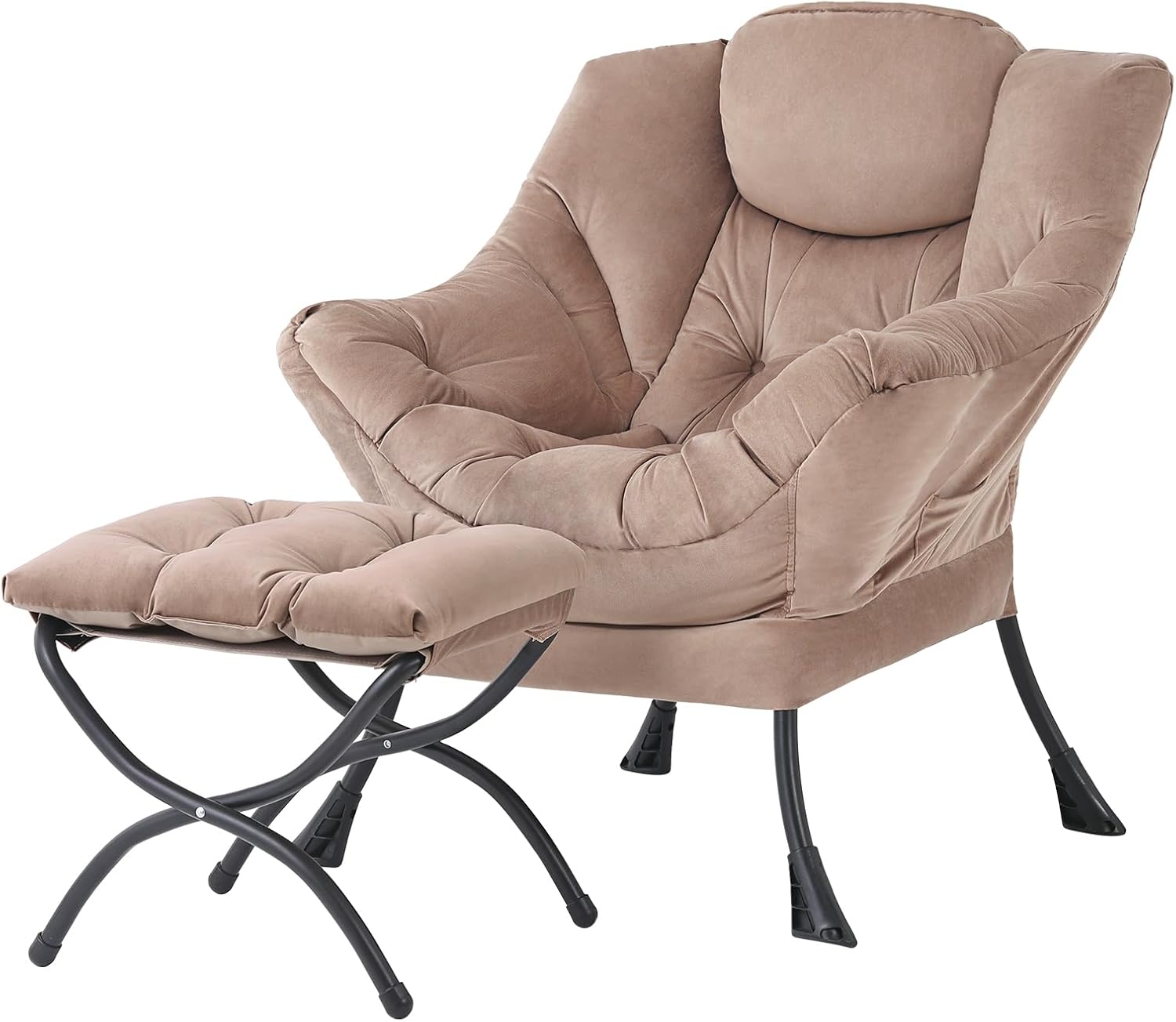 Modern Large Lounge Chair with Ottoman – Comfortable Leisure Armchair