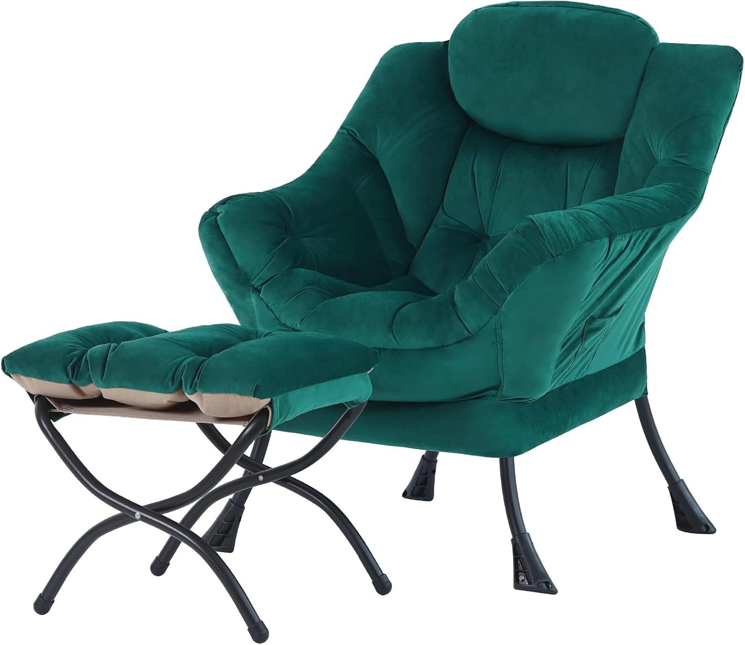 Modern Large Lounge Chair with Ottoman – Comfortable Leisure Armchair