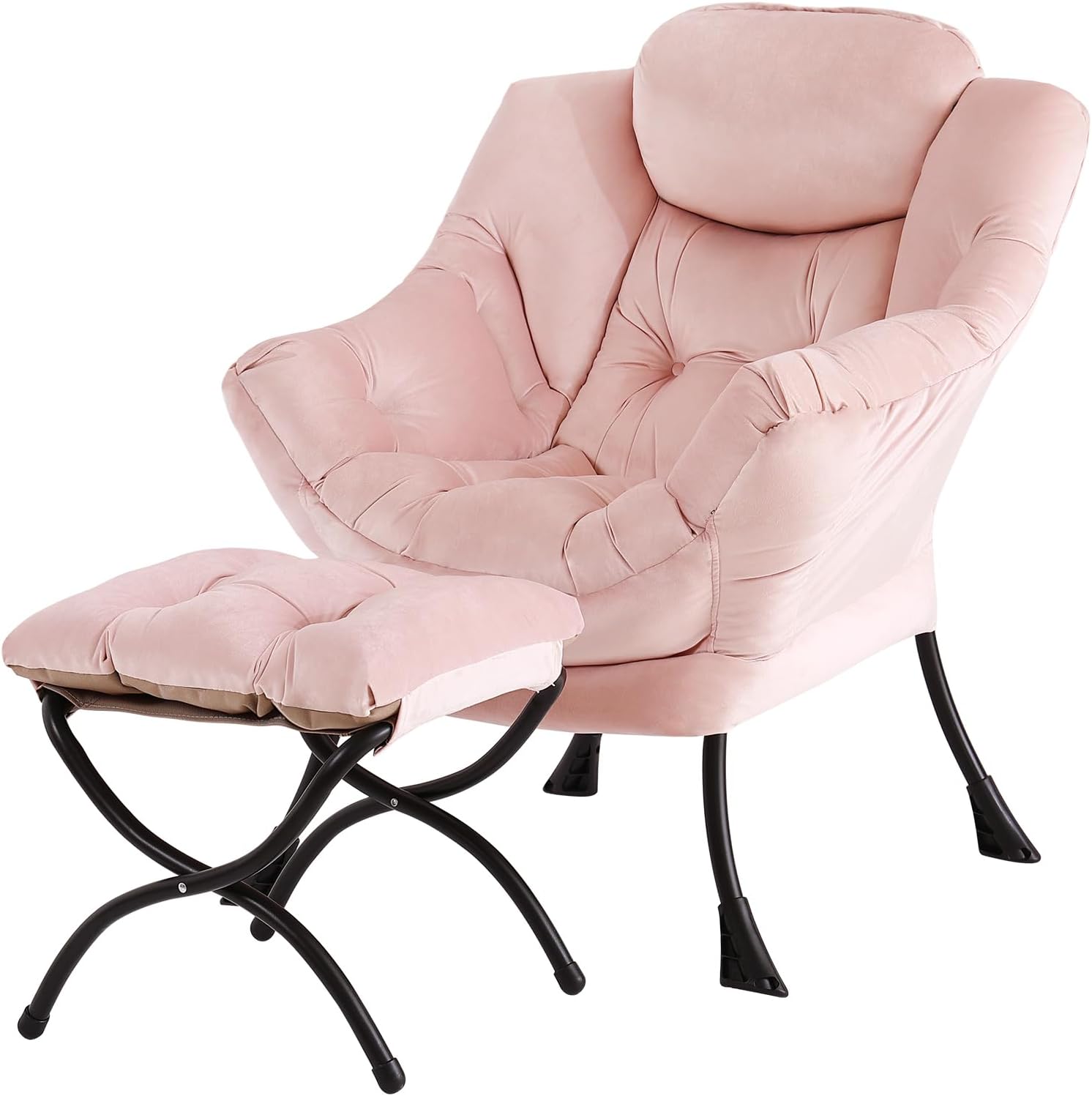 Modern Large Lounge Chair with Ottoman – Comfortable Leisure Armchair