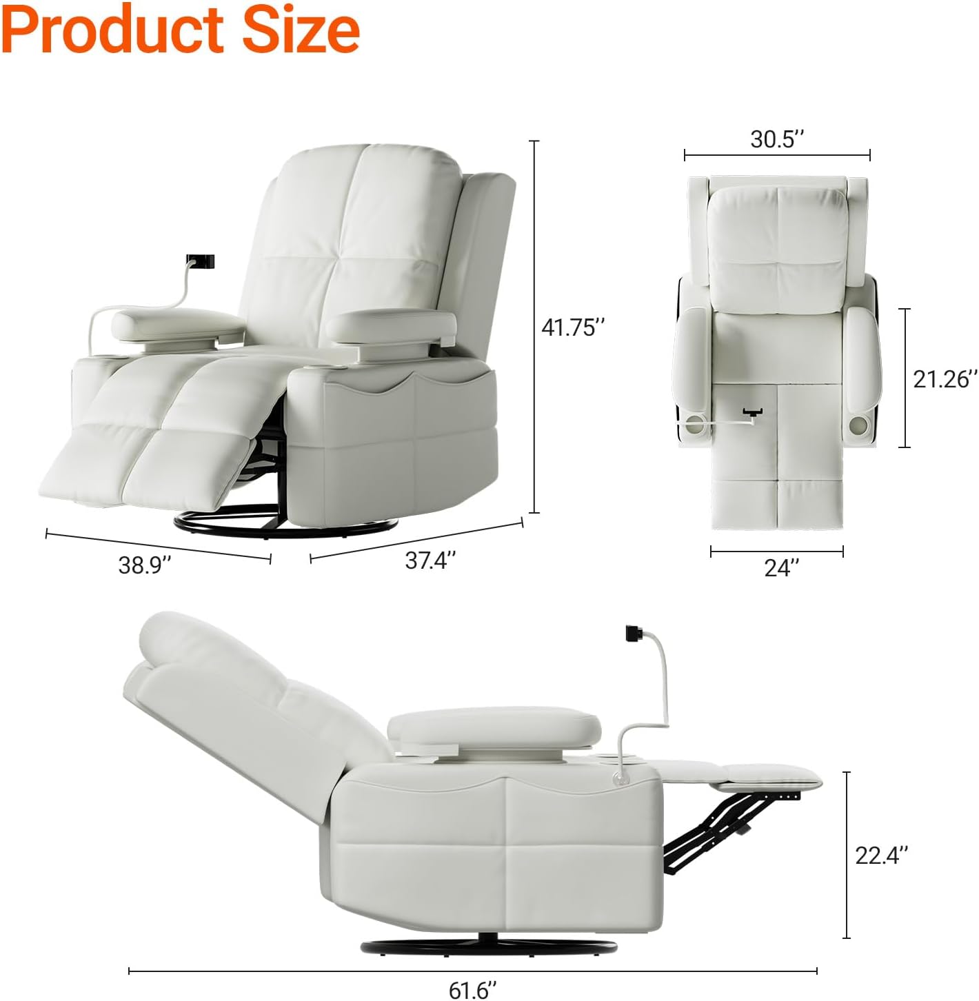 Electric Parenting Recliner/Rocker—A three-motor electric recliner featuring HugAssist armrests.