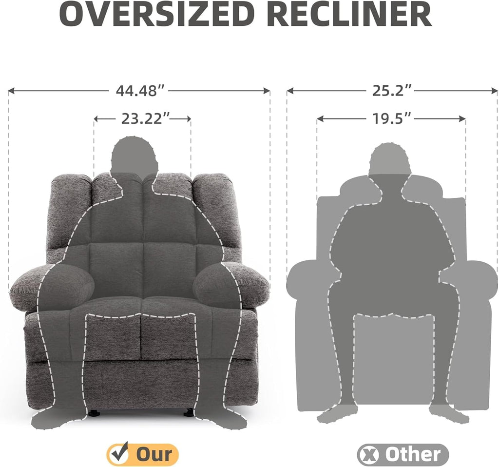 Oversized recliner. Rocking recliner.