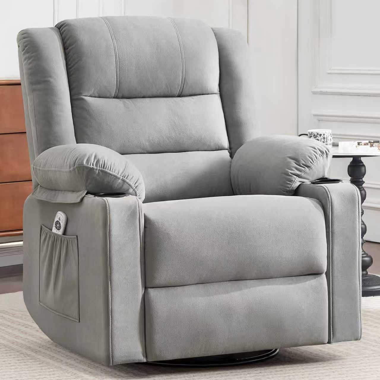 Swivel Rocking Recliner for Adults – With Massage and Heating Functions
