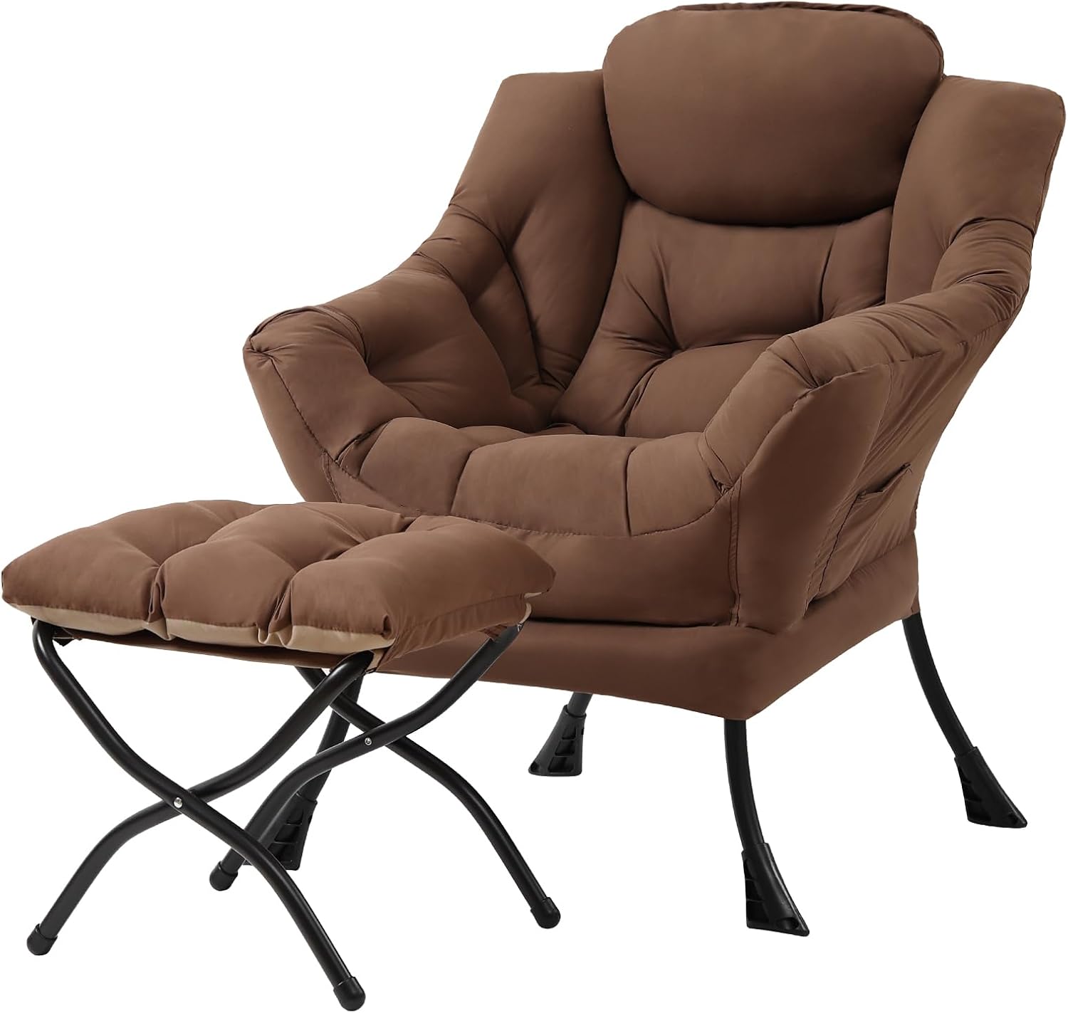 Modern Large Lounge Chair with Ottoman – Comfortable Leisure Armchair
