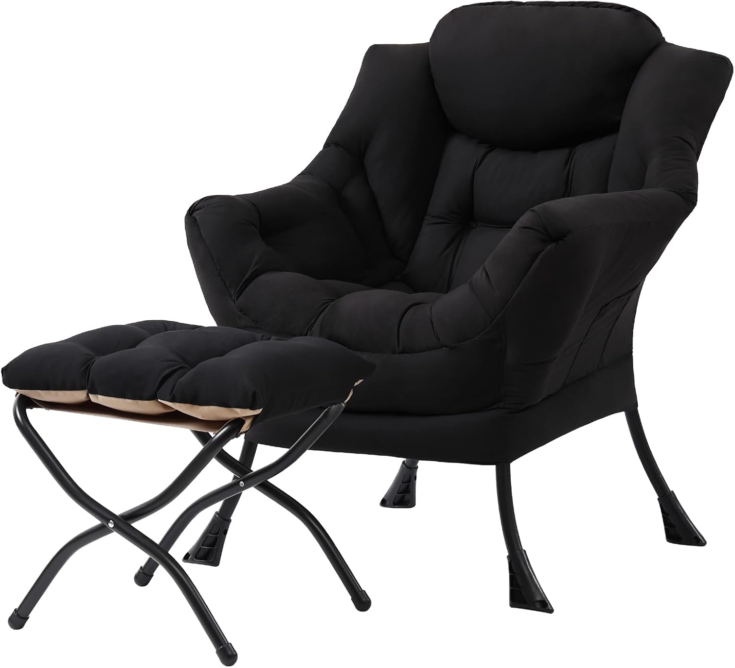 Modern Large Lounge Chair with Ottoman – Comfortable Leisure Armchair