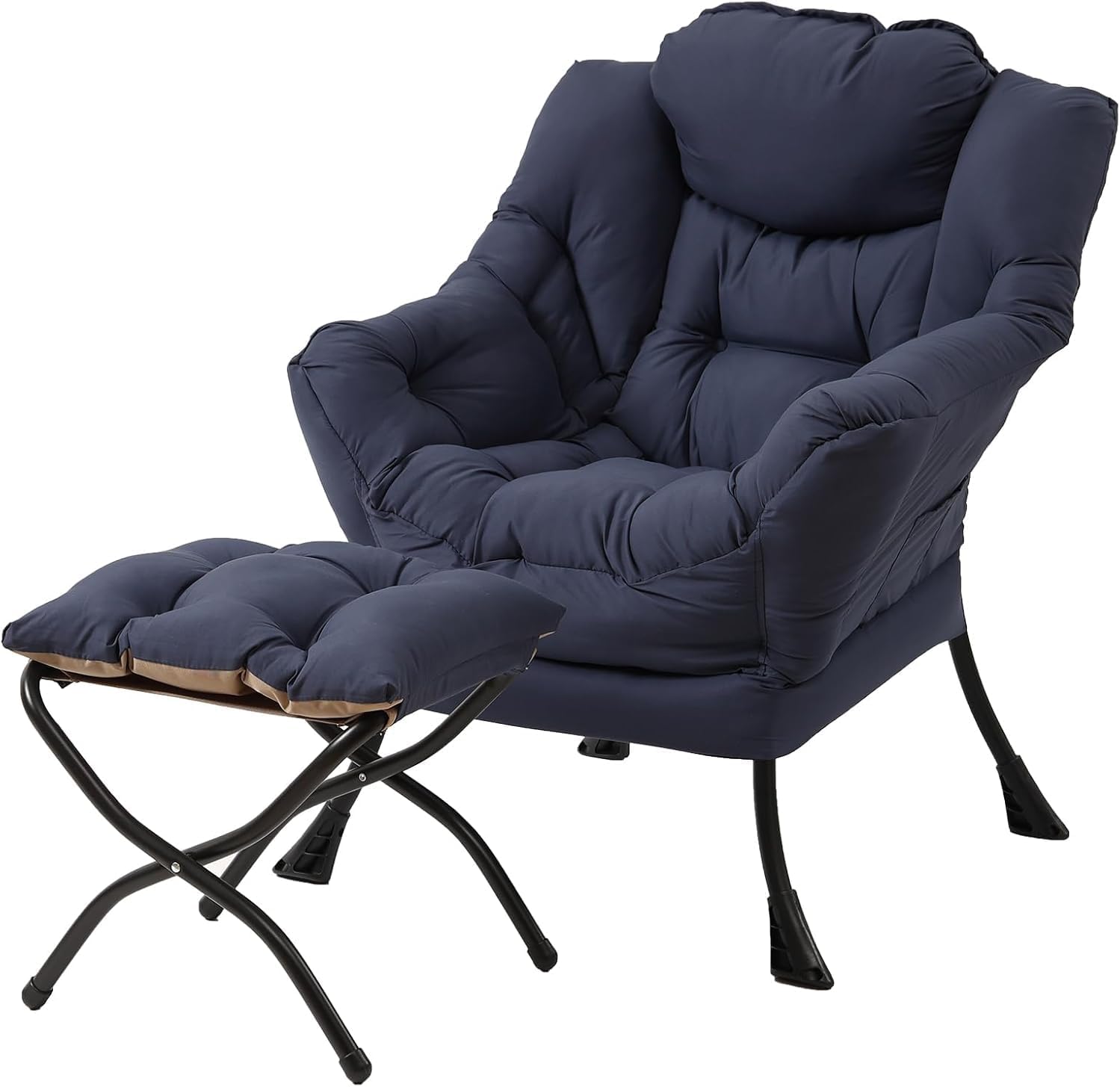 Modern Large Lounge Chair with Ottoman – Comfortable Leisure Armchair