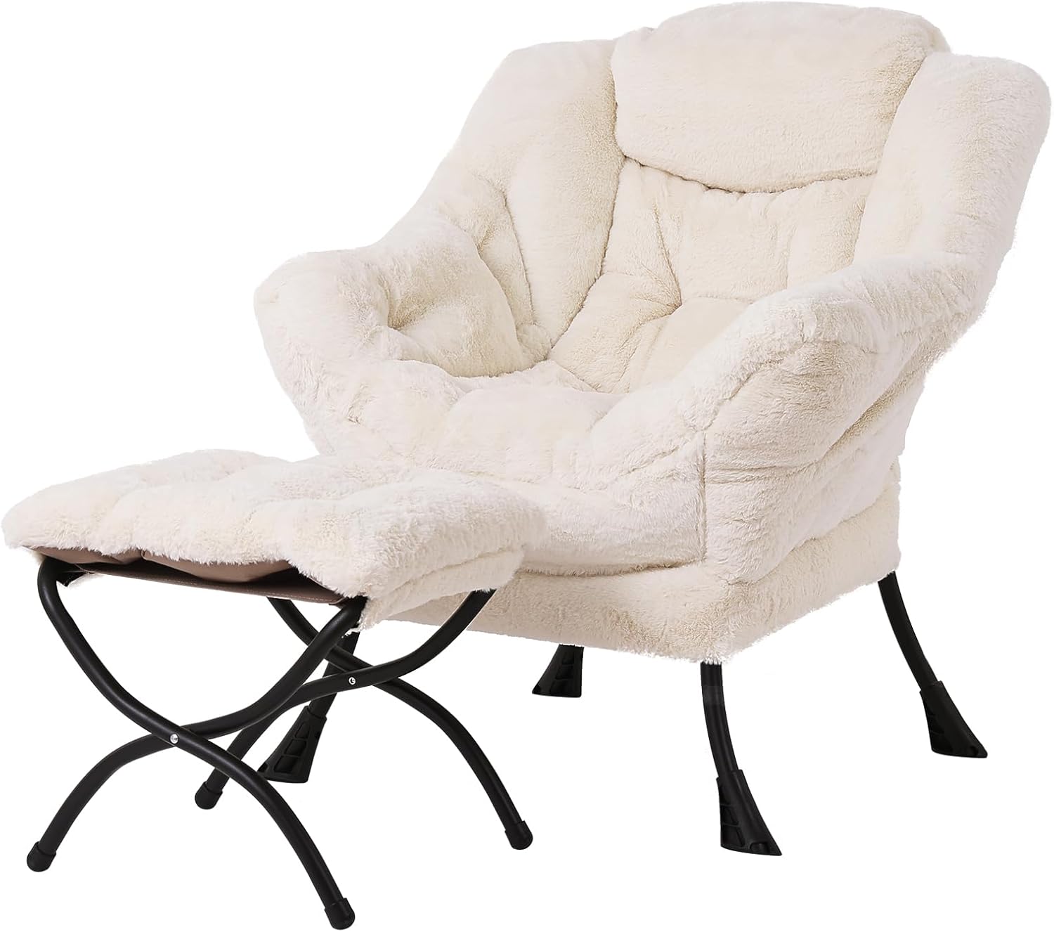 Modern Large Lounge Chair with Ottoman – Comfortable Leisure Armchair