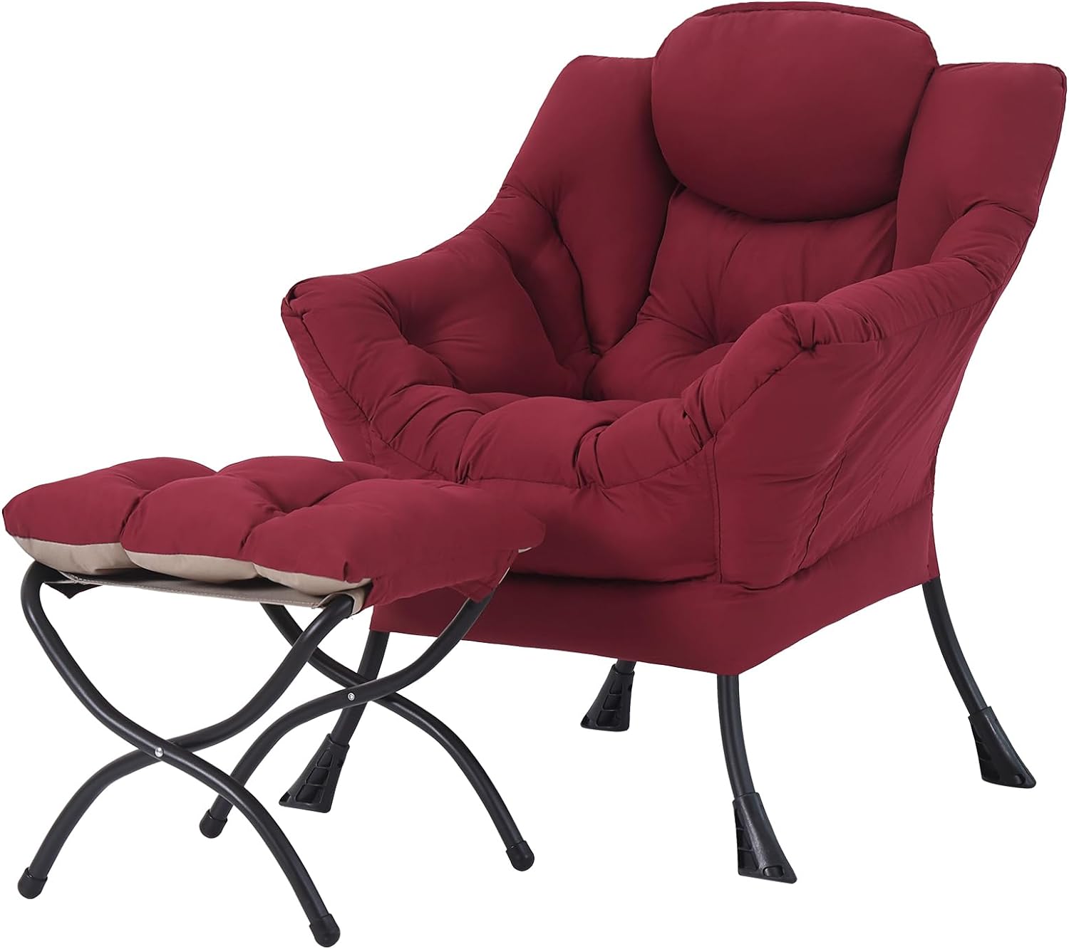Modern Large Lounge Chair with Ottoman – Comfortable Leisure Armchair