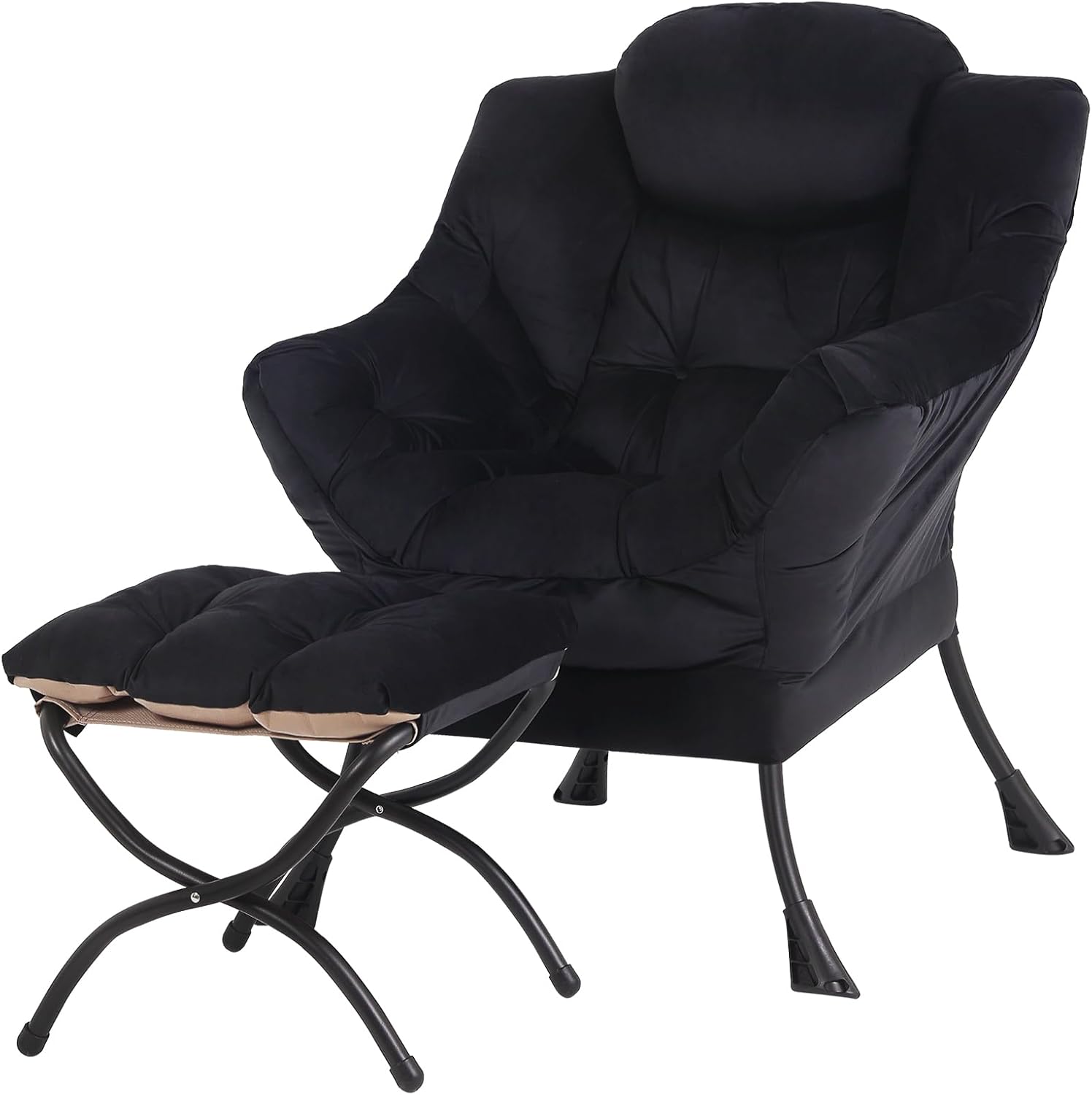 Modern Large Lounge Chair with Ottoman – Comfortable Leisure Armchair