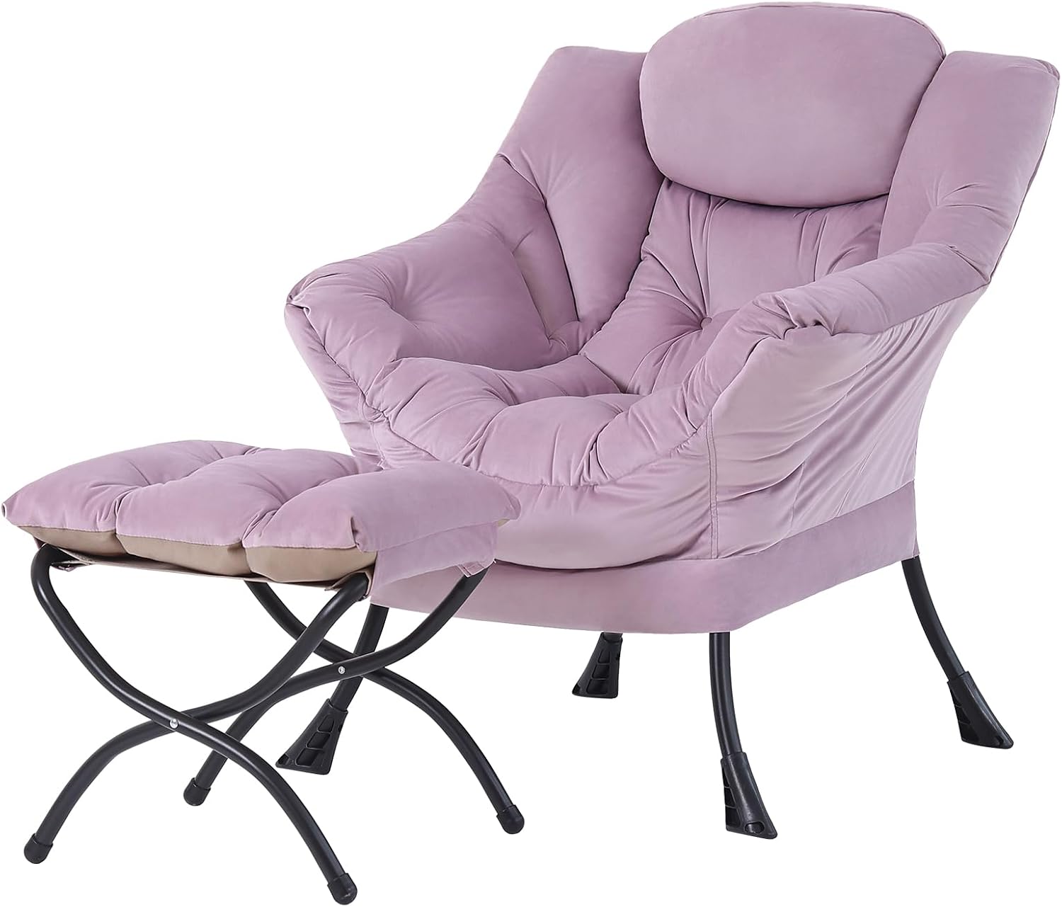 Modern Large Lounge Chair with Ottoman – Comfortable Leisure Armchair