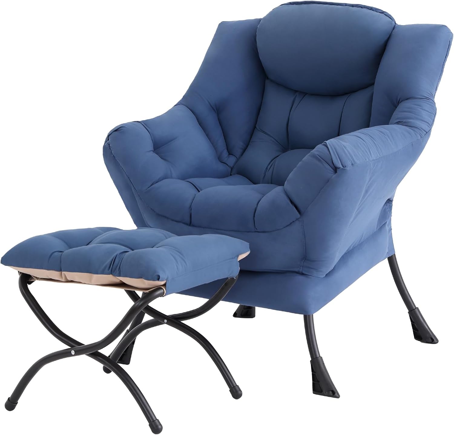 Modern Large Lounge Chair with Ottoman – Comfortable Leisure Armchair