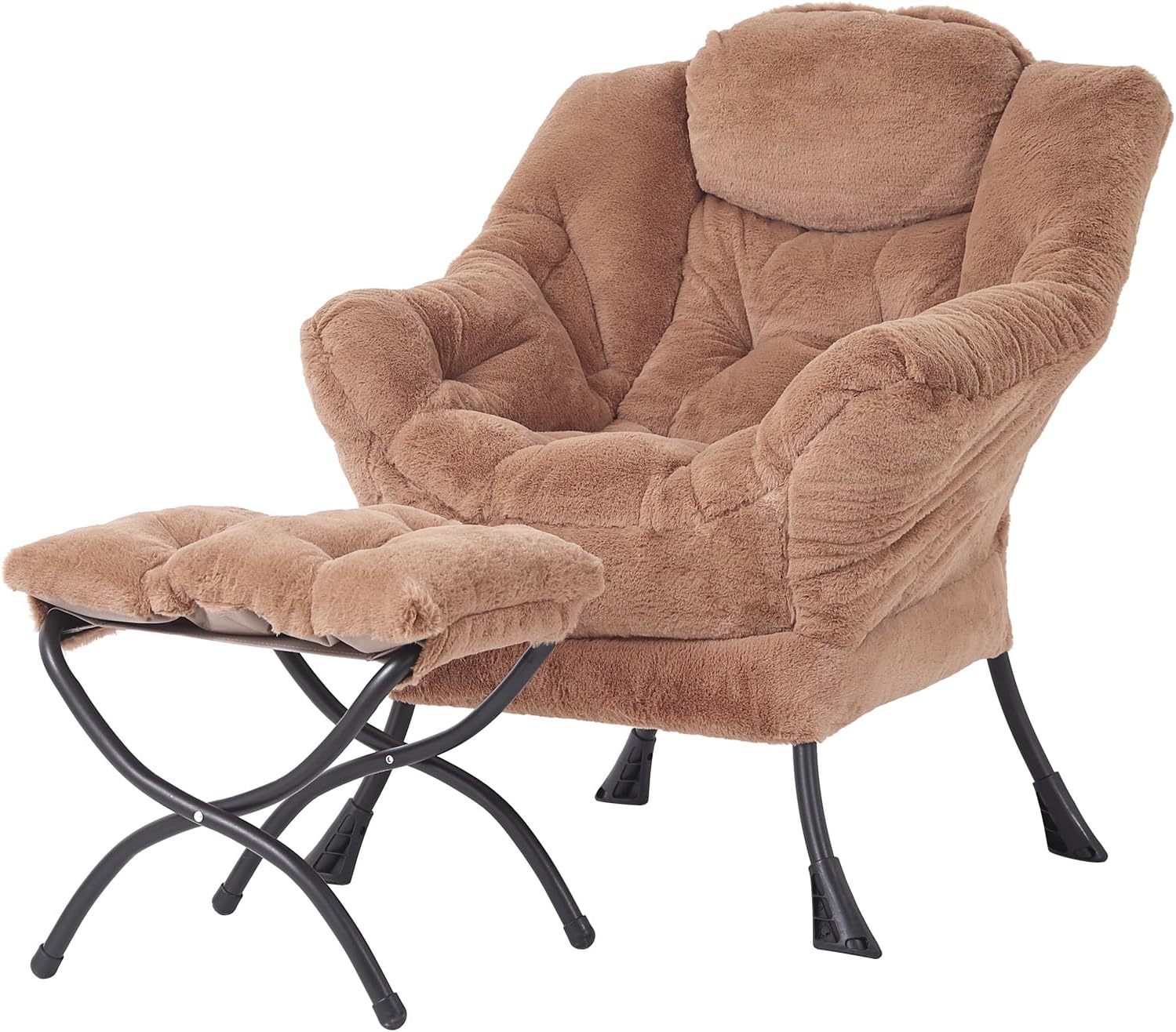Modern Large Lounge Chair with Ottoman – Comfortable Leisure Armchair
