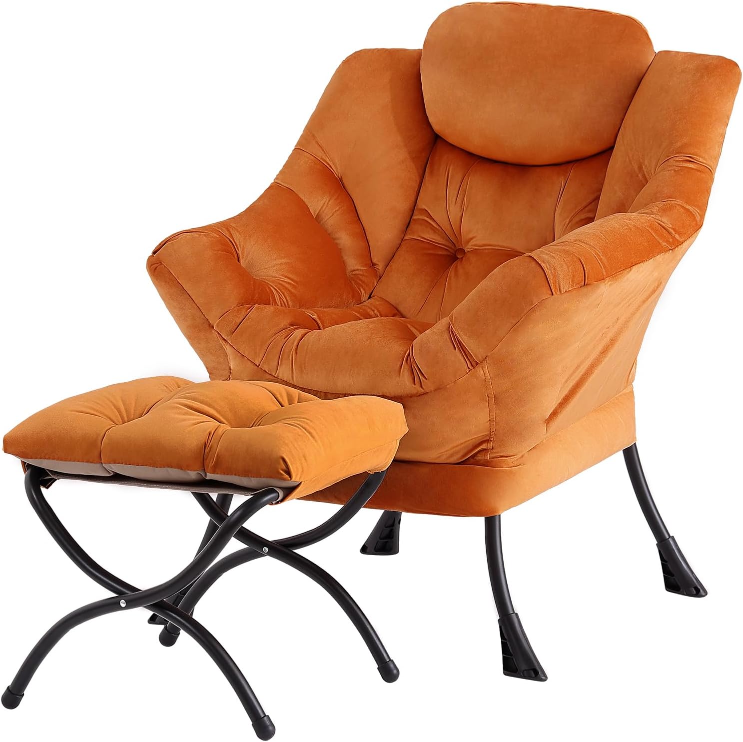 Modern Large Lounge Chair with Ottoman – Comfortable Leisure Armchair