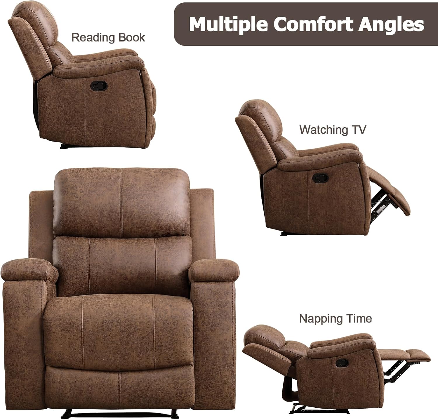 Leather Recliner—Classic Traditional Manual Recliner