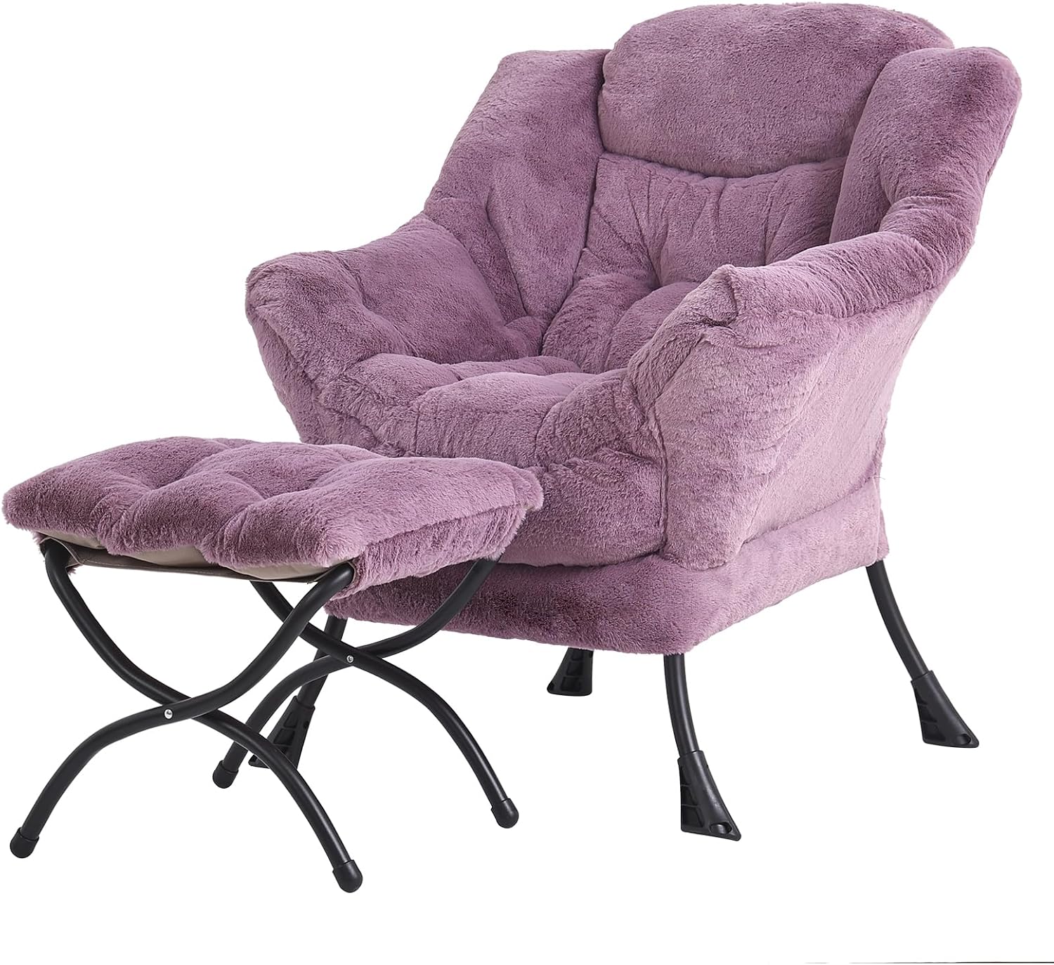 Modern Large Lounge Chair with Ottoman – Comfortable Leisure Armchair
