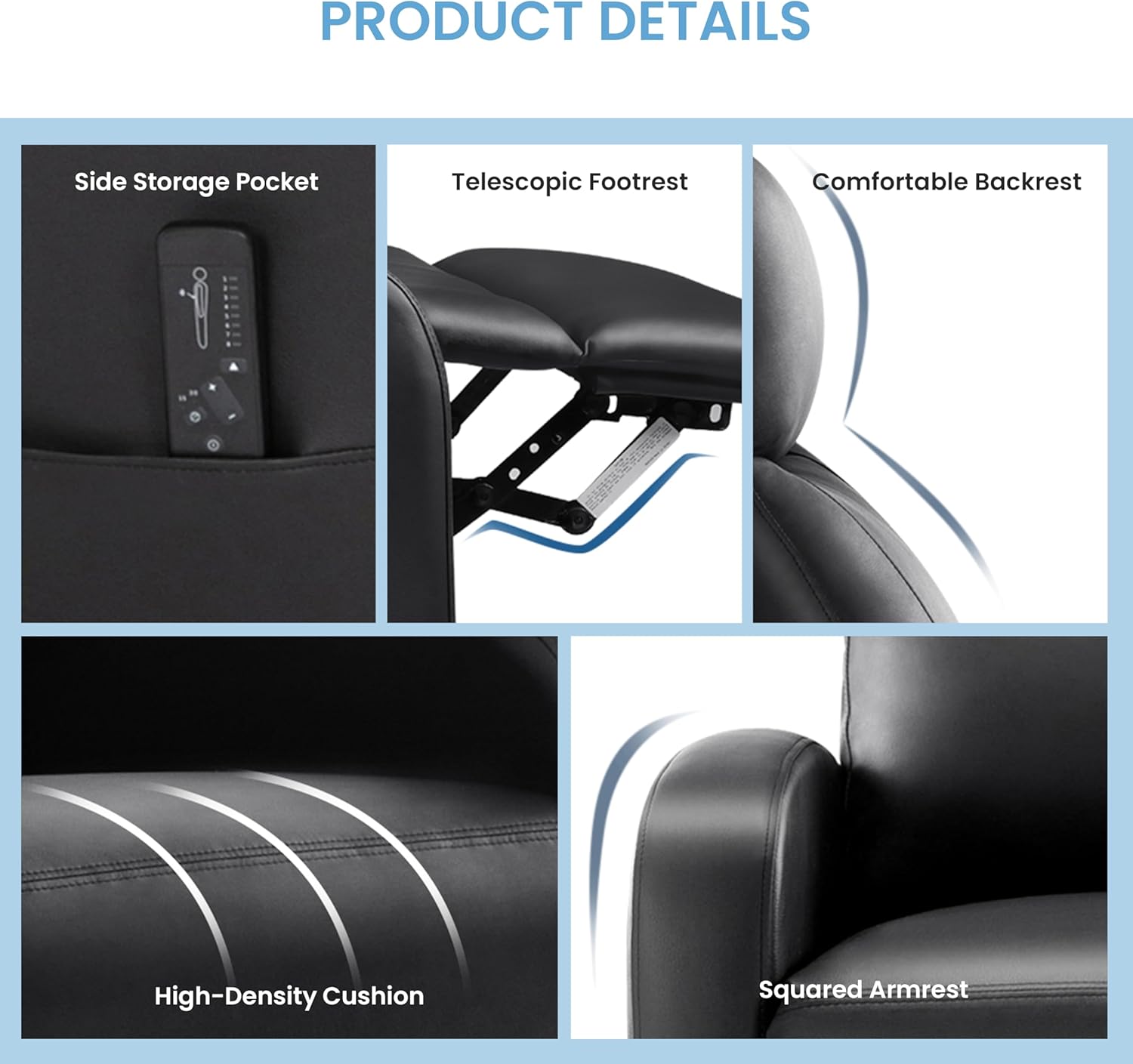 Minimalist Recliner—Adjustable PU Leather Recliner.
