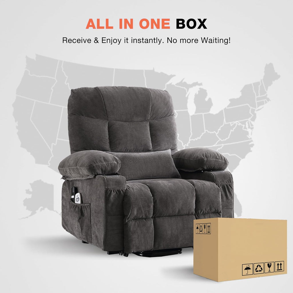 Electric lift recliner for the elderly, featuring vibration massage and lumbar heating functions.