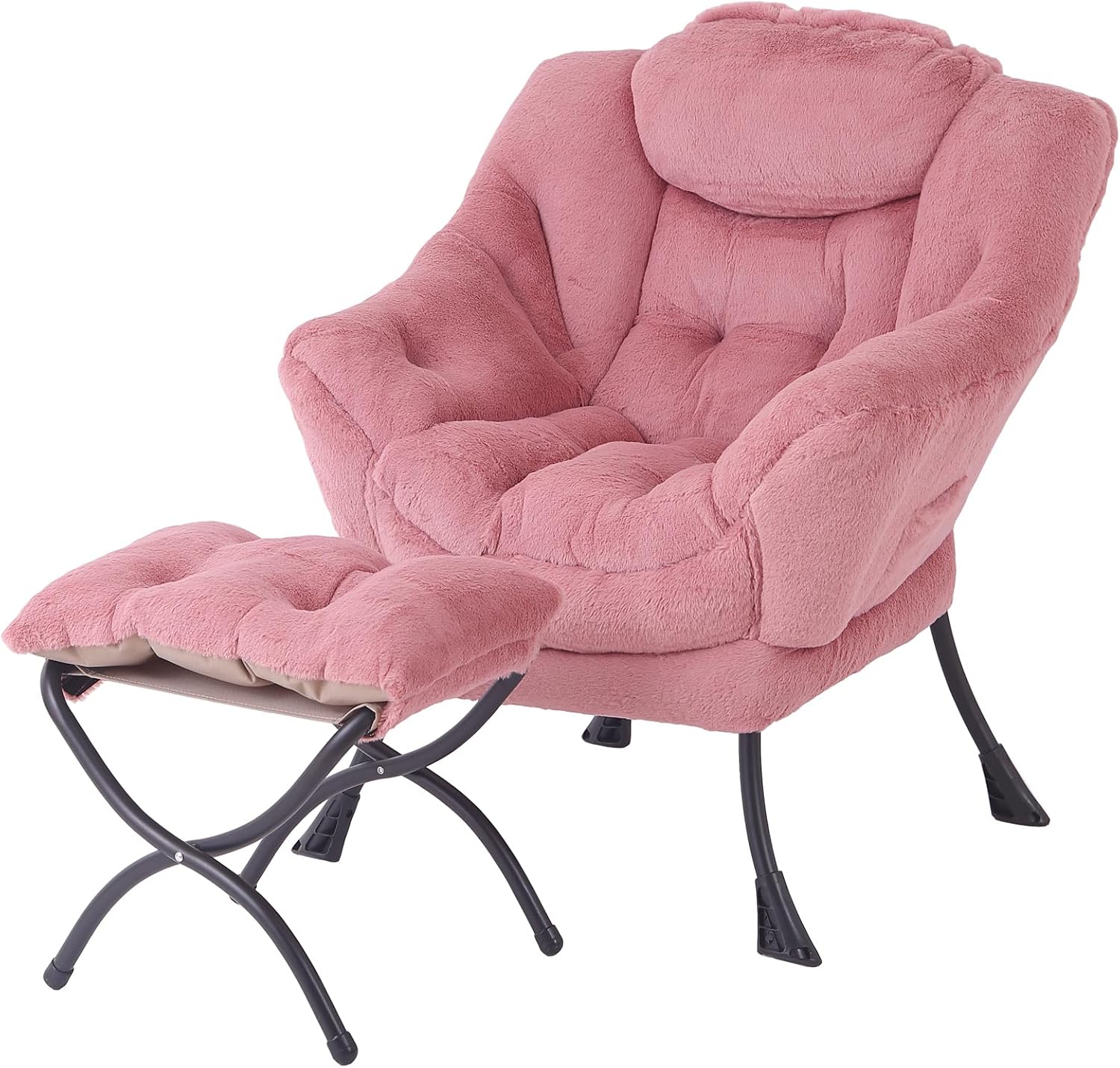 Modern Large Lounge Chair with Ottoman – Comfortable Leisure Armchair