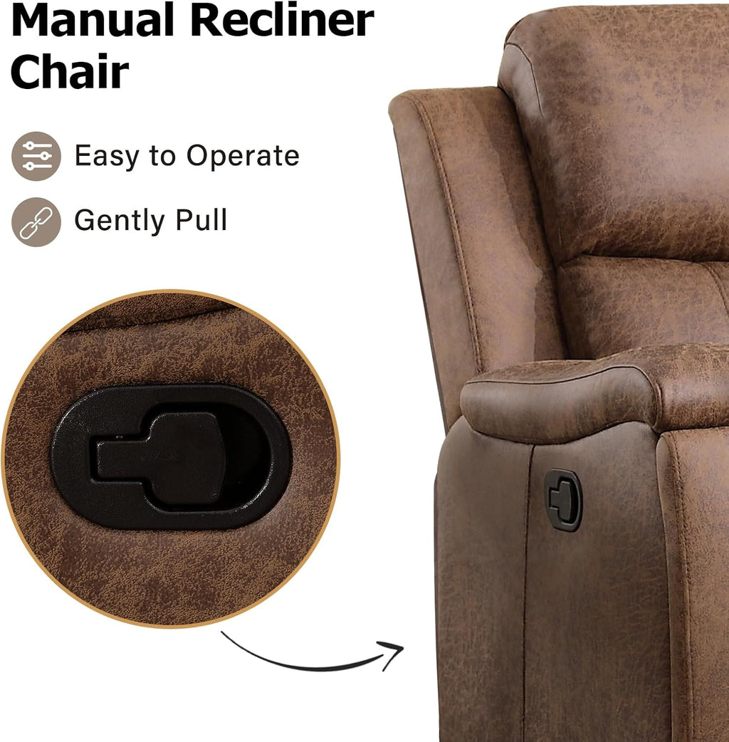 Leather Recliner—Classic Traditional Manual Recliner