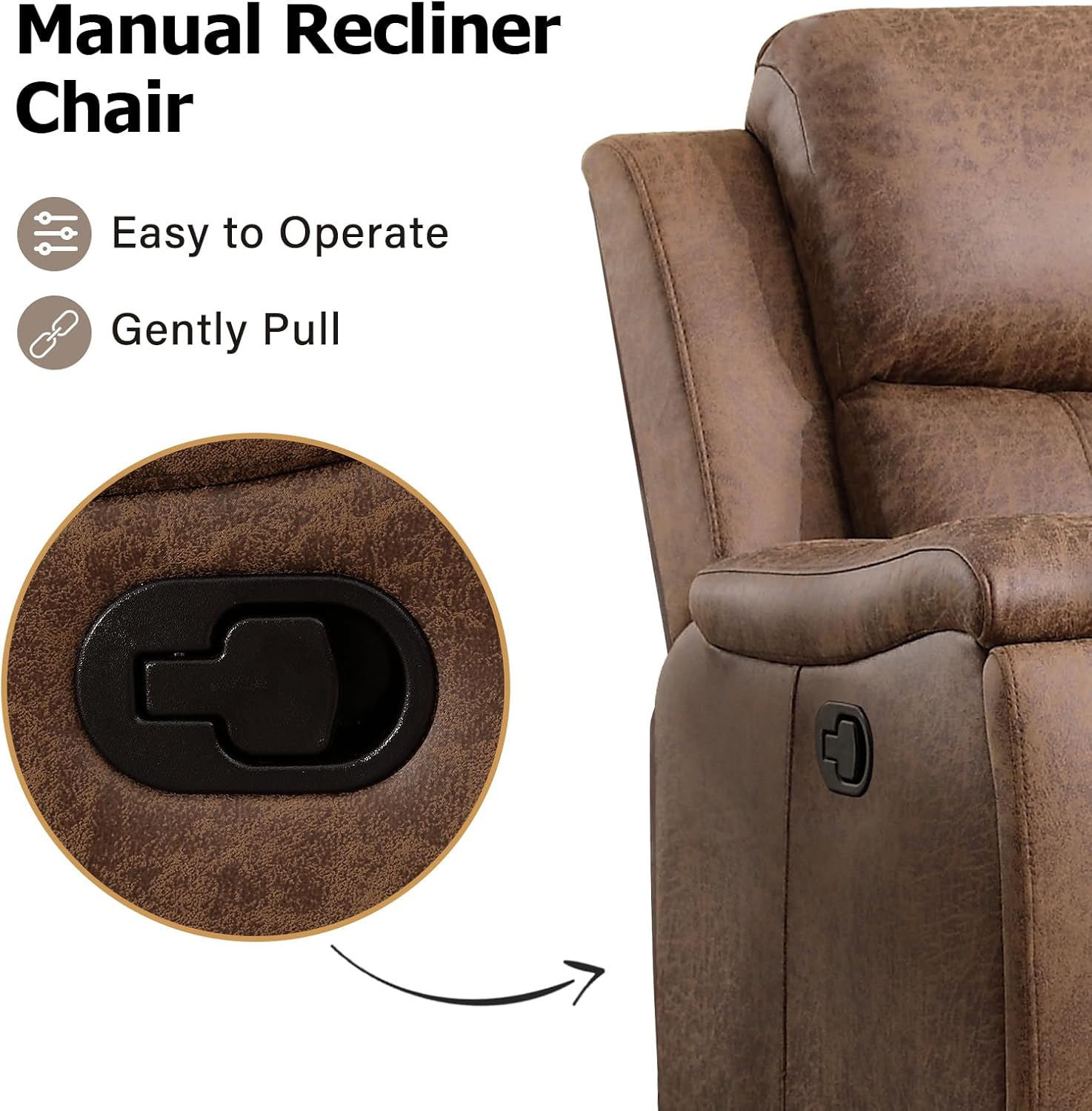 Leather Recliner—Classic Traditional Manual Recliner