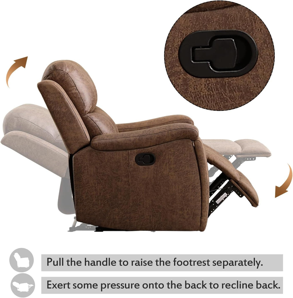 Leather Recliner—Classic Traditional Manual Recliner