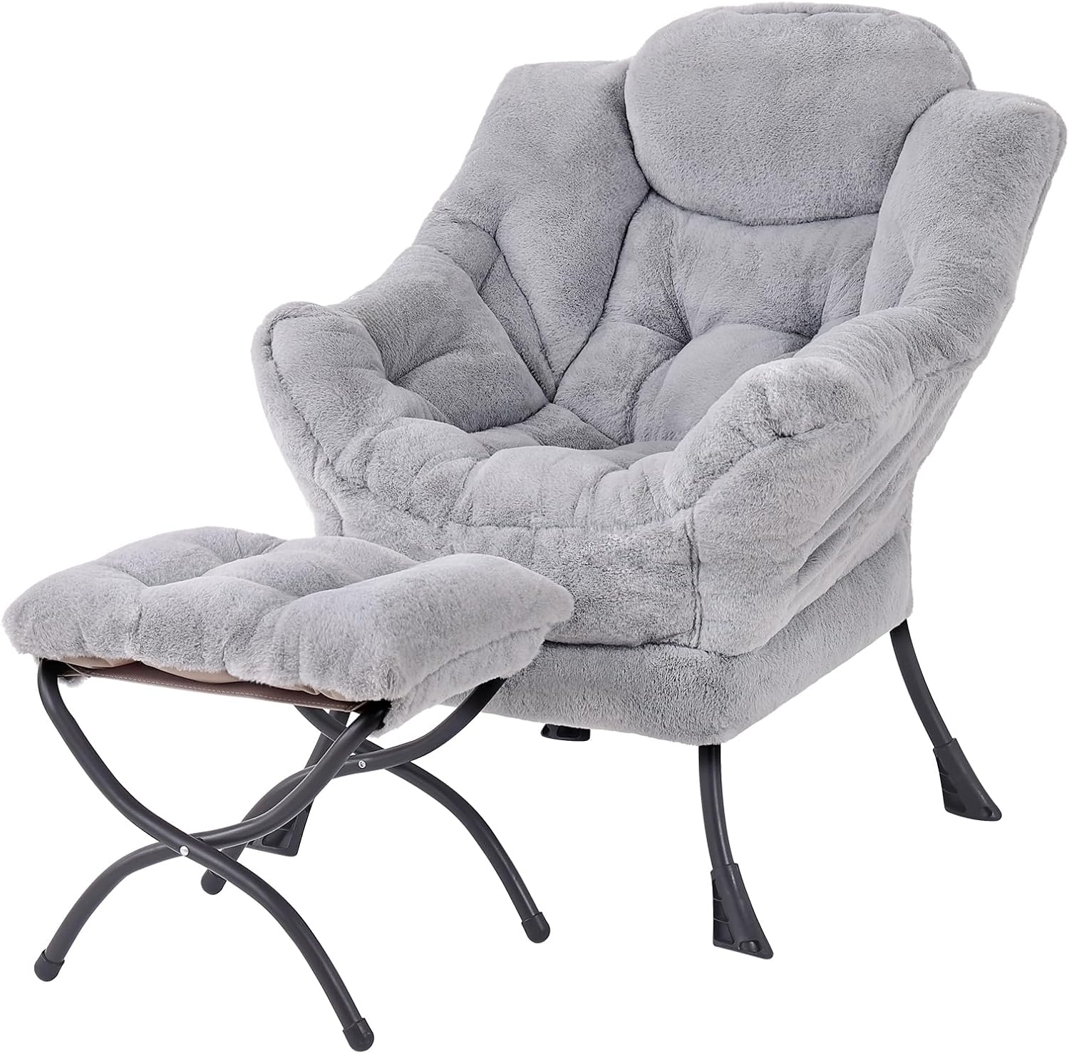 Modern Large Lounge Chair with Ottoman – Comfortable Leisure Armchair
