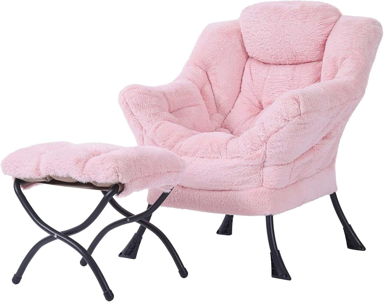 Modern Large Lounge Chair with Ottoman – Comfortable Leisure Armchair