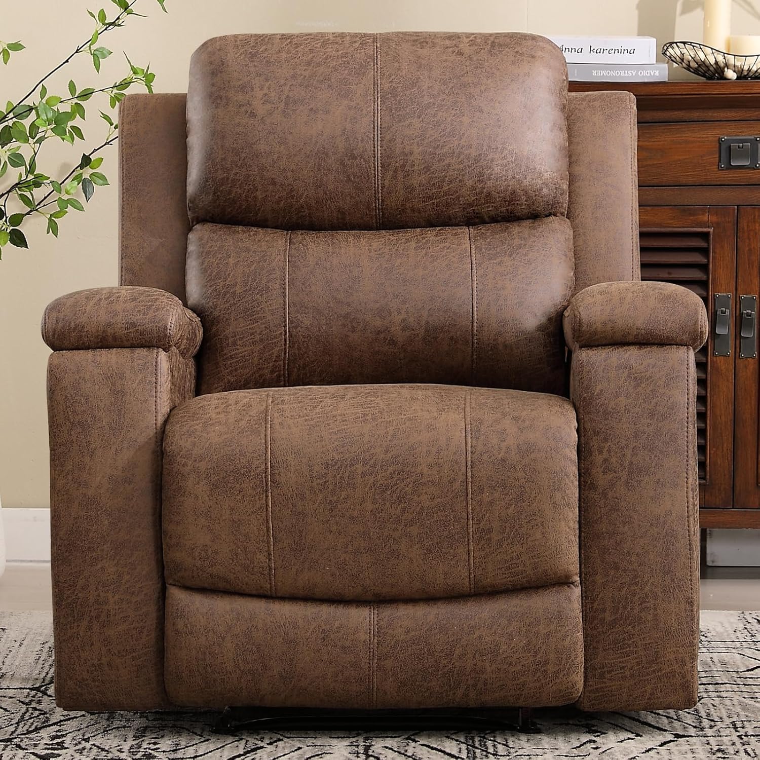 Leather Recliner—Classic Traditional Manual Recliner