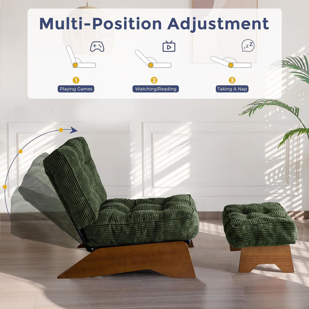 Lounge chair with ottoman (adjustable backrest).