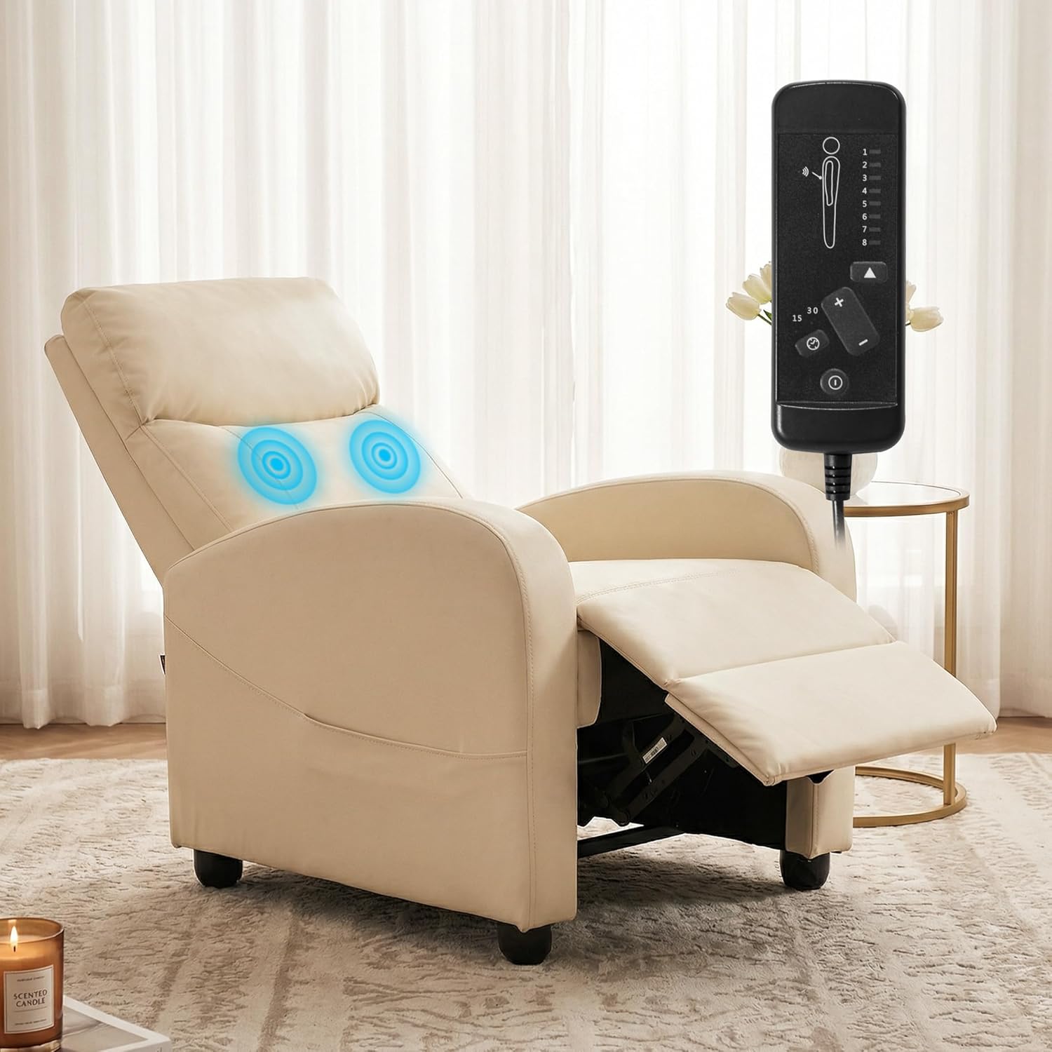 Adult Massage Recliner – Adjustable Home Theater Seating with Lumbar Support
