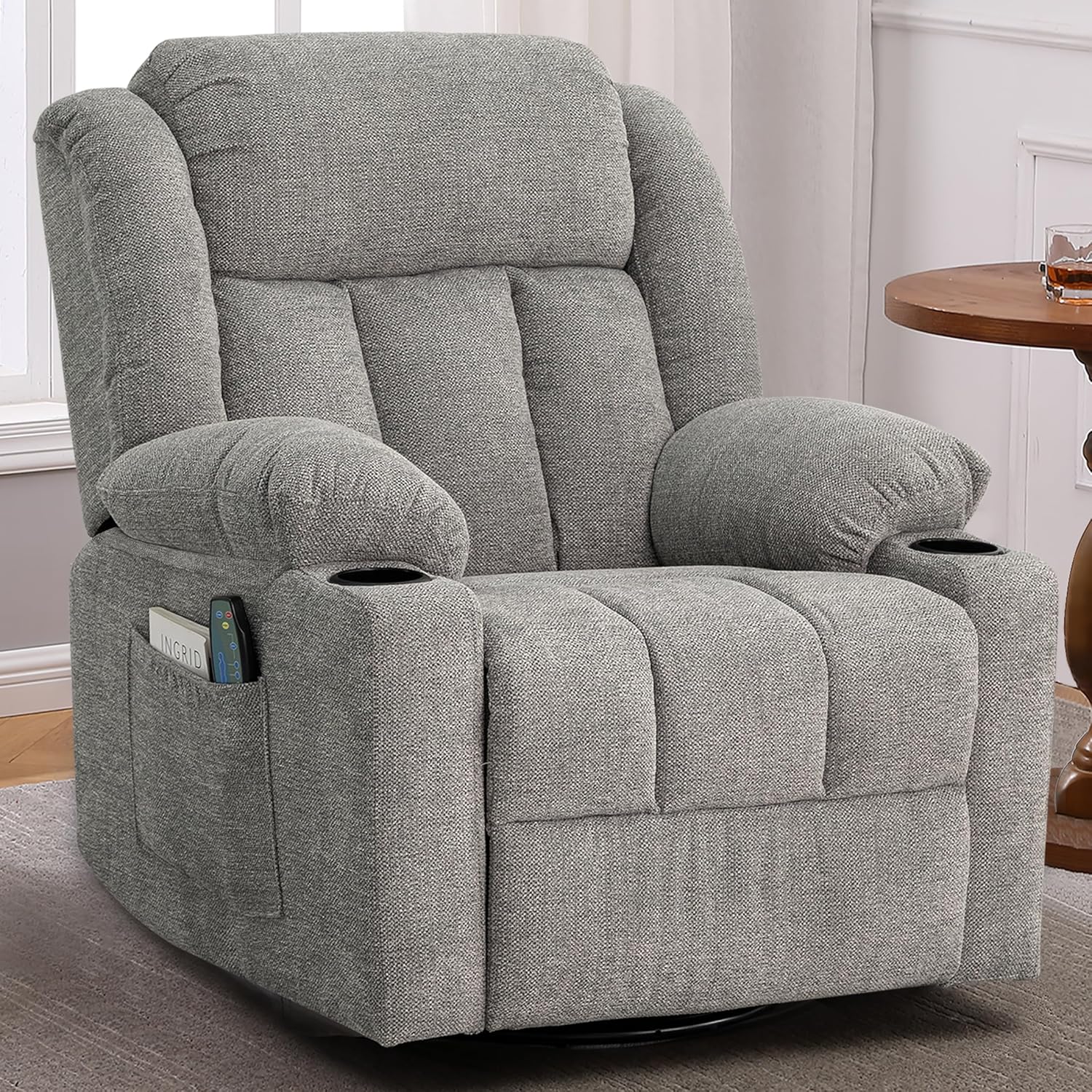 Swivel Rocking Recliner for Adults – With Massage and Heating Functions
