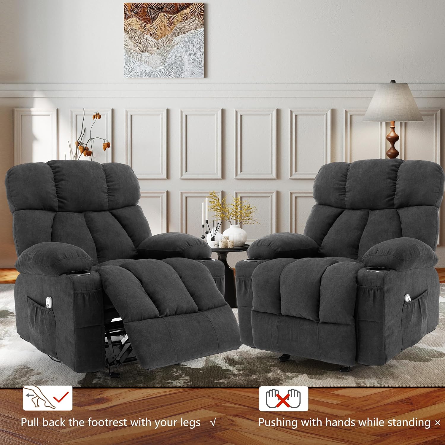 Massage Rocking Recliner—An ergonomic reclining sofa featuring vibration massage and heating functions.