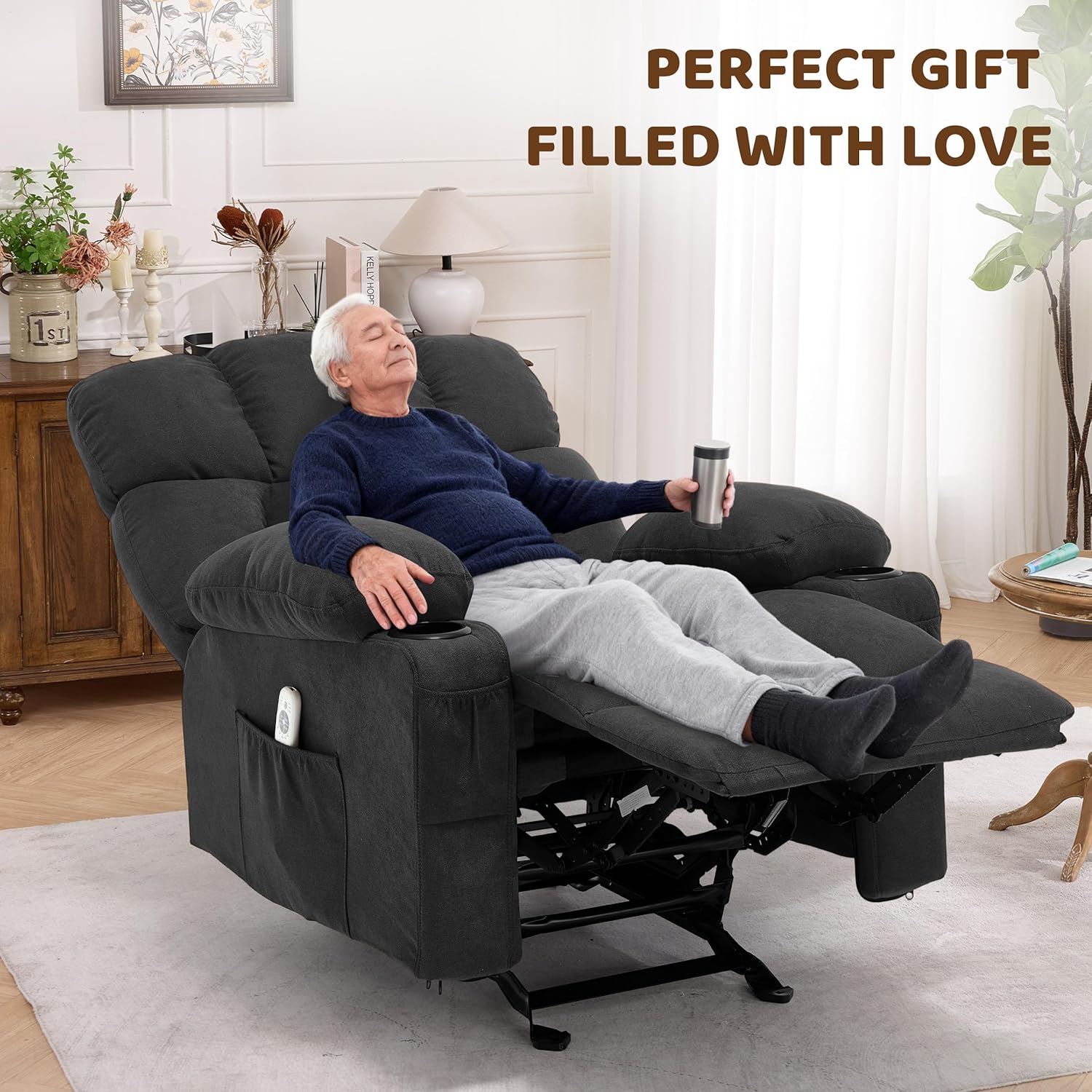 Massage Rocking Recliner—An ergonomic reclining sofa featuring vibration massage and heating functions.