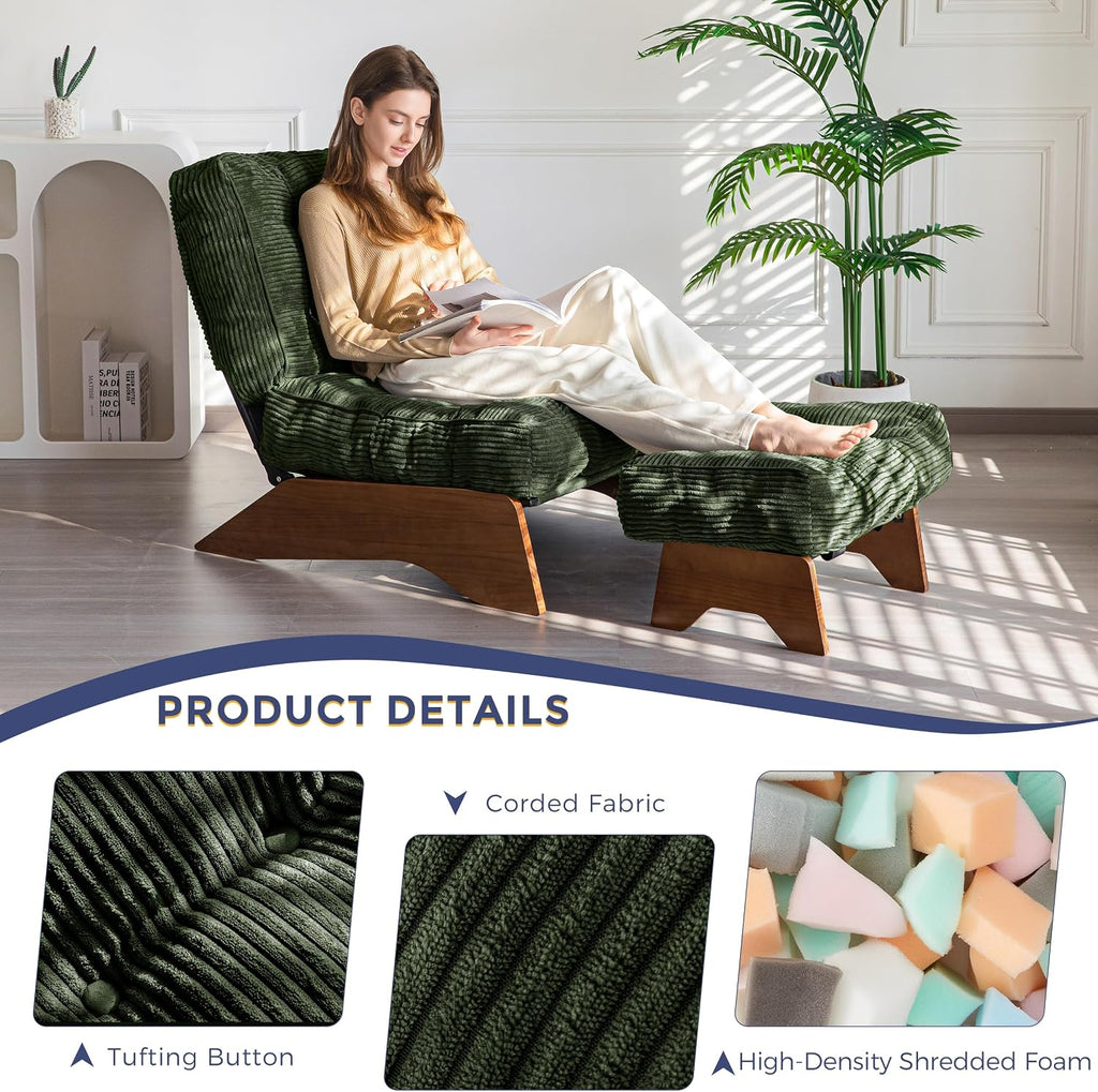Lounge chair with ottoman (adjustable backrest).