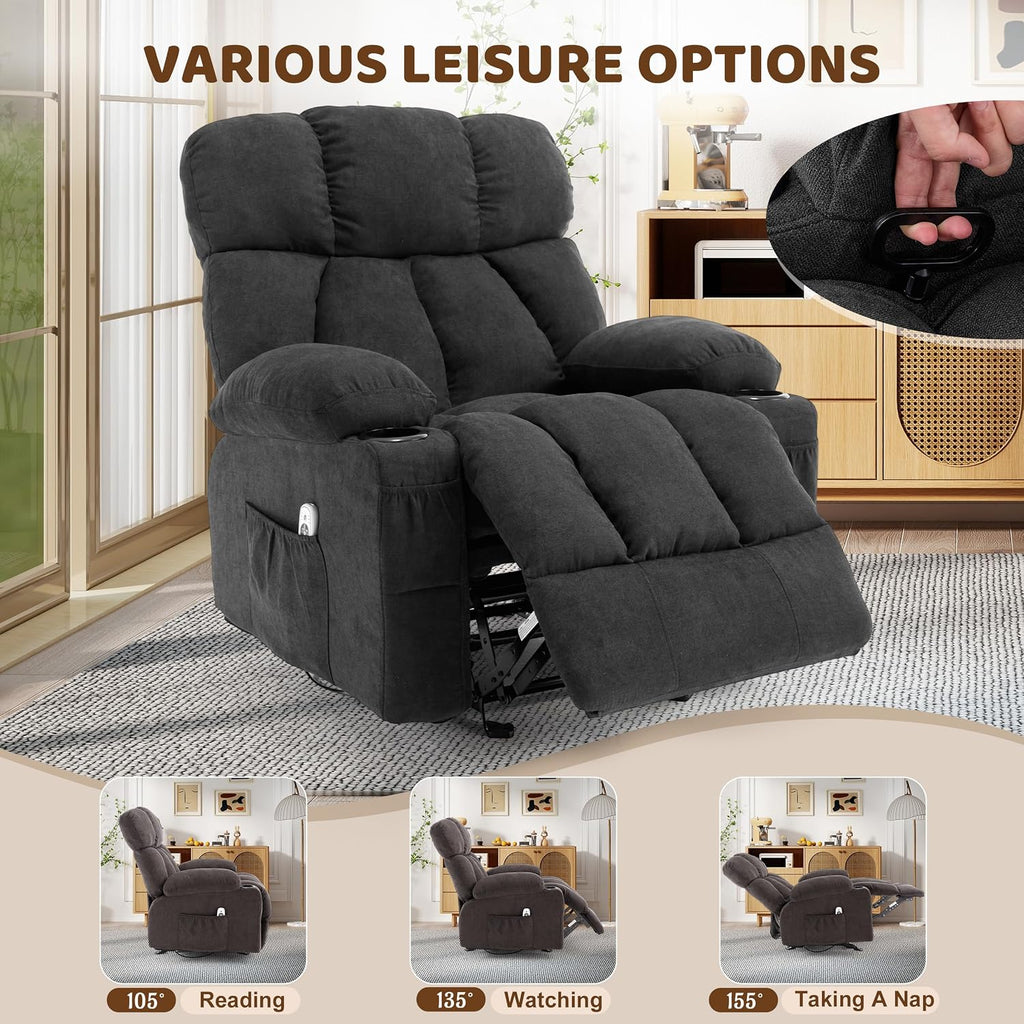 Massage Rocking Recliner—An ergonomic reclining sofa featuring vibration massage and heating functions.