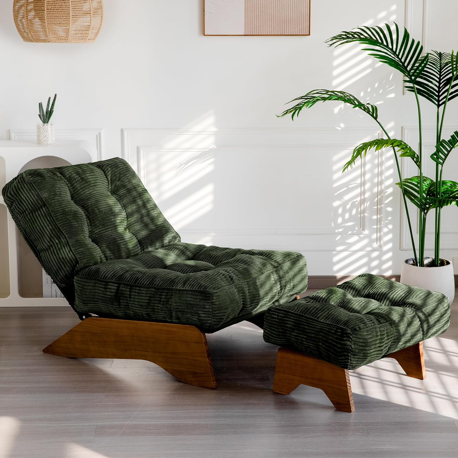Lounge chair with ottoman (adjustable backrest).